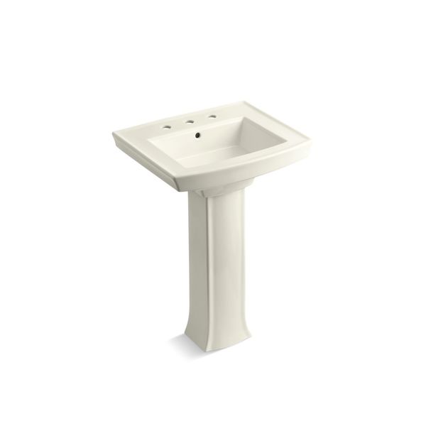 Kohler Archer Pedestal Bathroom Sink W/ 8 Widespread Faucet Holes 2359-8-96
